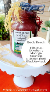 “The Brady Bunch” Seamoss Blend  (Hibiscus, Elderberry, Moringa, Soursop, Burdock, Bladderwrack)