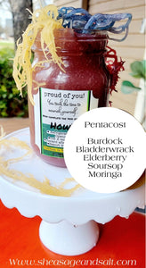 “The Pentecost” Seamoss Gel Blend (Burdock, Bladderwrack, Elderberry, Soursop, Moringa)